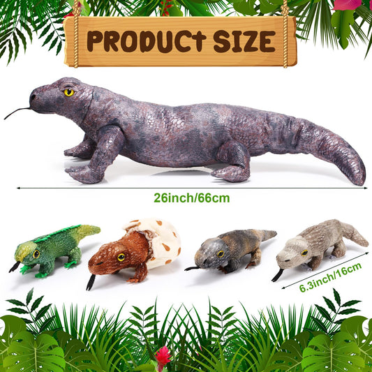 Lenwen Komodo Dragon baby lizard plush yellow, soft fabric for cuddles and imaginative play.