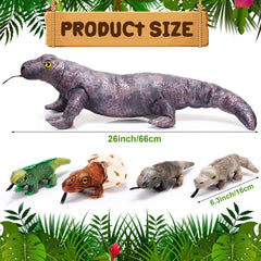 Lenwen Komodo Dragon baby lizard plush yellow, soft fabric for cuddles and imaginative play.