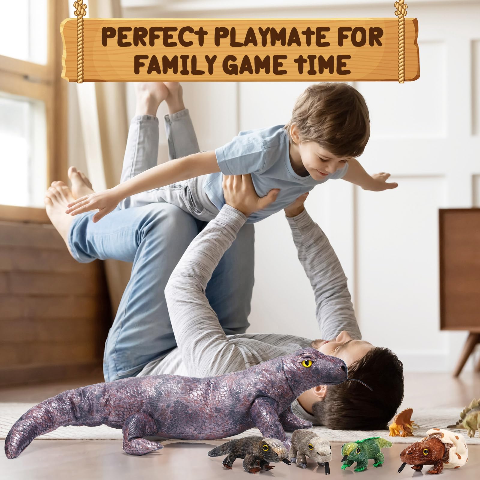 Lenwen Komodo Dragon lifestyle playset, sparks imaginative adventures and shared playtime.