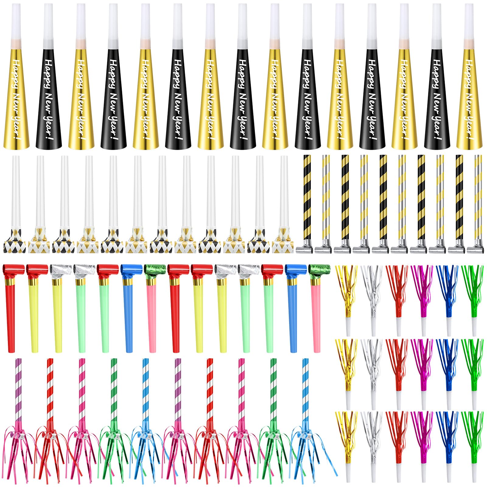 Lenwen gold horn noisemaker for New Year celebrations and photos.