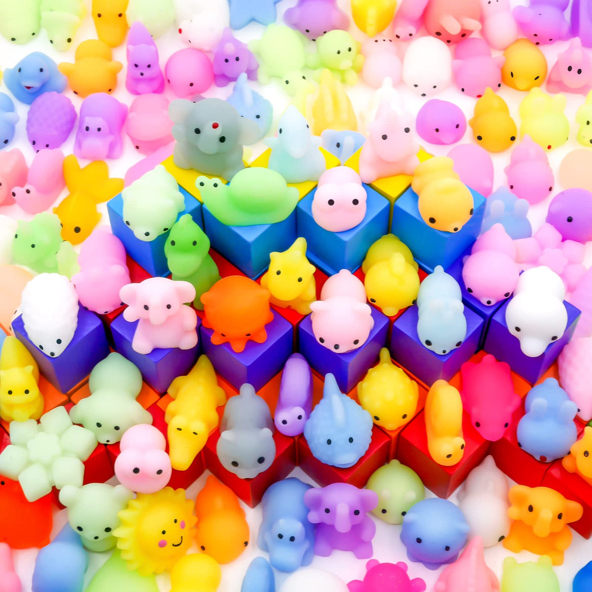 LENYOQIN kawaii squishies animal pack for kids, soft touch and imaginative play