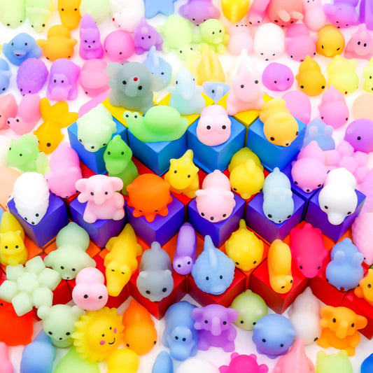 LENYOQIN kawaii squishies animal pack for kids, soft touch and imaginative play