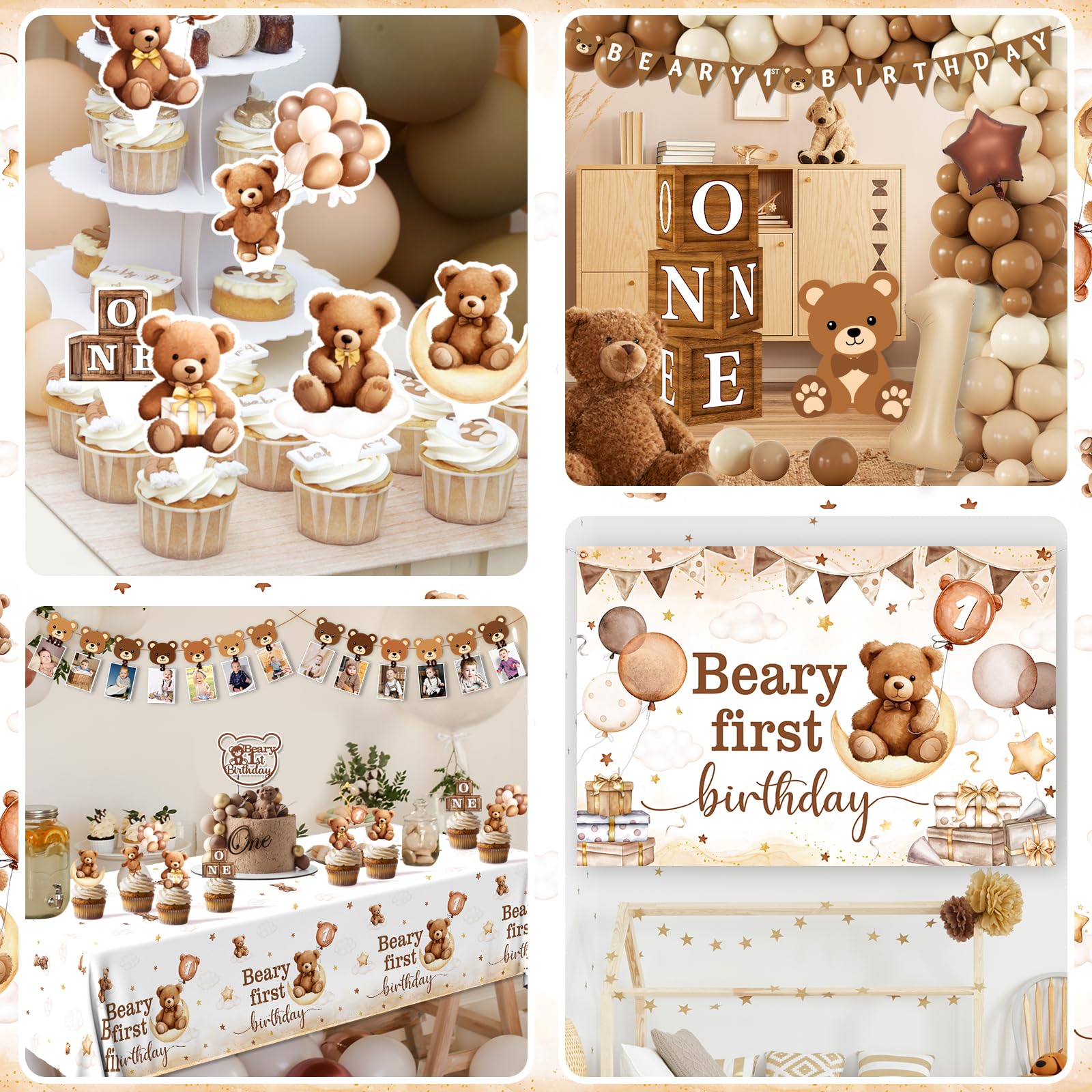 Lenyunge Bear cake topper highlights the centerpiece with playful detail