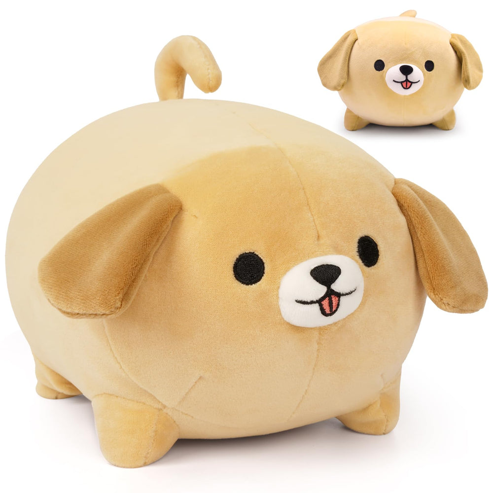 Leokawin dog plush pillow 15in, front view, cozy bedtime companion.