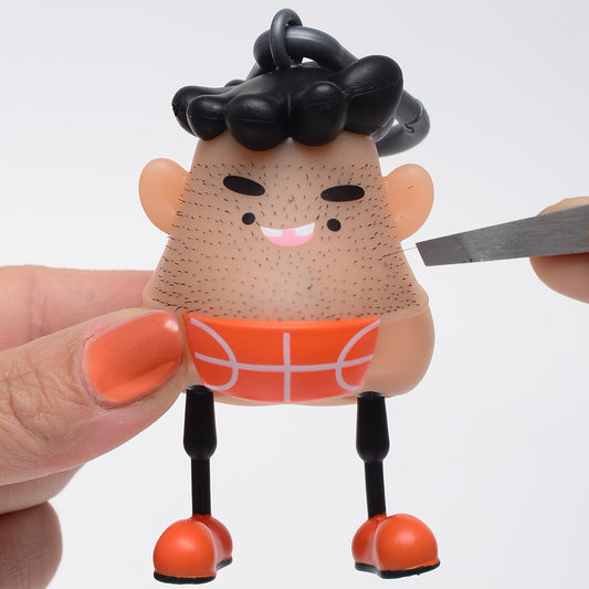Leolucas JumpJump hair-pull toy close-up with smooth surface and keychain attachment