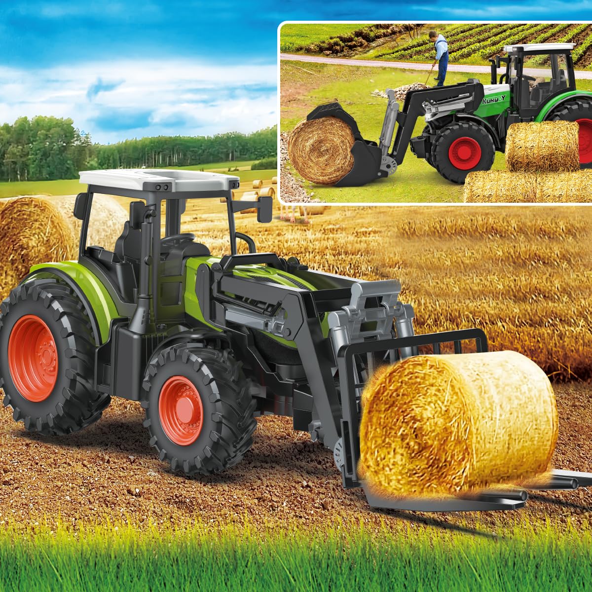 Leopmase farm trailer adjustable underscores flexible setups for different play scenarios.