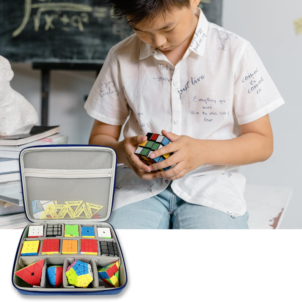 LeoTube capacity holds 14+ cubes of various shapes for group play