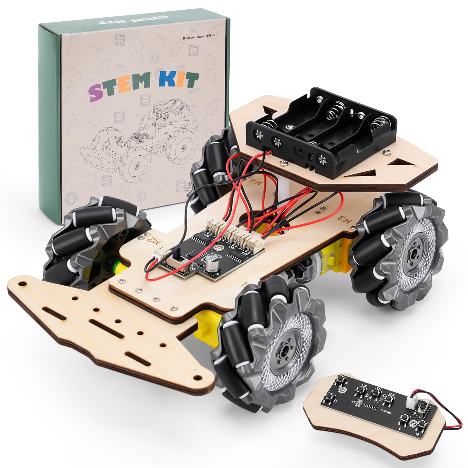 LEPANDA RC Robot Car with Mecanum wheels enabling omnidirectional movement for versatile play.