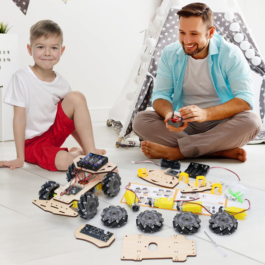 LEPANDA RC Robot Car wooden laser-cut body for a sleek, durable STEM build.