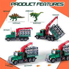LerBao dinosaur transport truck crane operation demonstrates pneumatic action for realistic captures