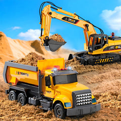 LerBao excavator digging arm enables accurate scooping during pretend jobsite play.
