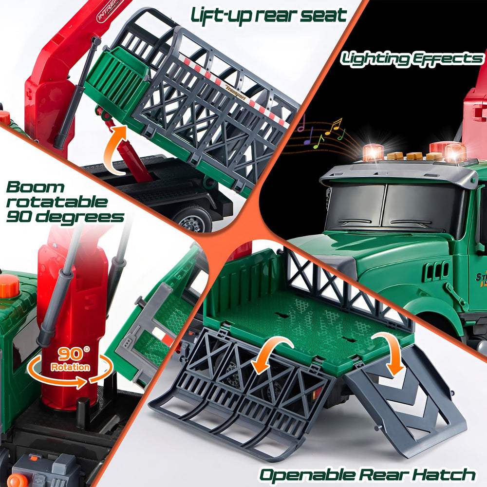 LerBao transport truck with lights and sounds enhances imaginative dinosaur missions