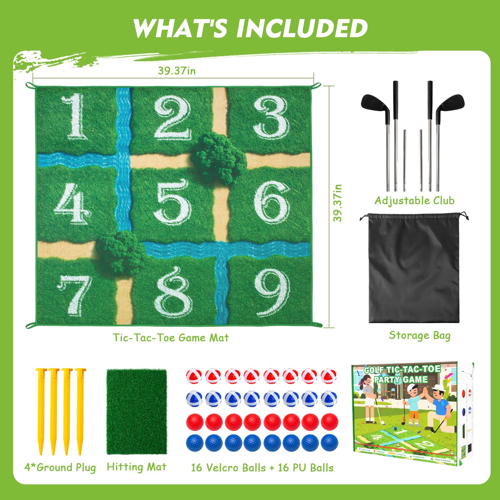 Lerine obstacle-filled mat with rivers, bushes, and sand traps