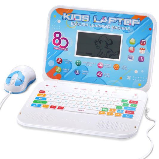 LESHITIAN Kids Laptop front view shows a compact, kid-friendly design for easy handling.