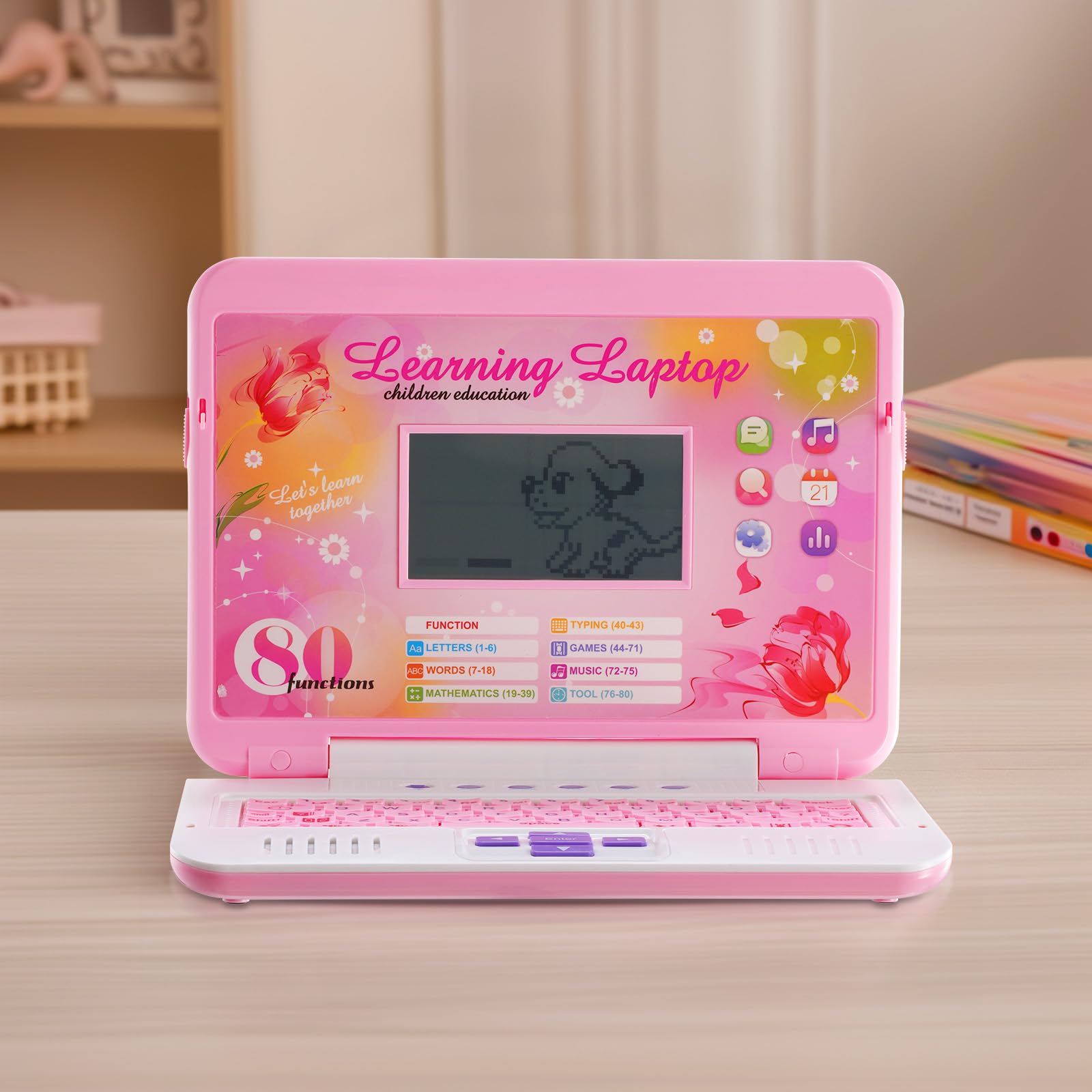 LESHITIAN Kids Laptop includes interactive learning games and music