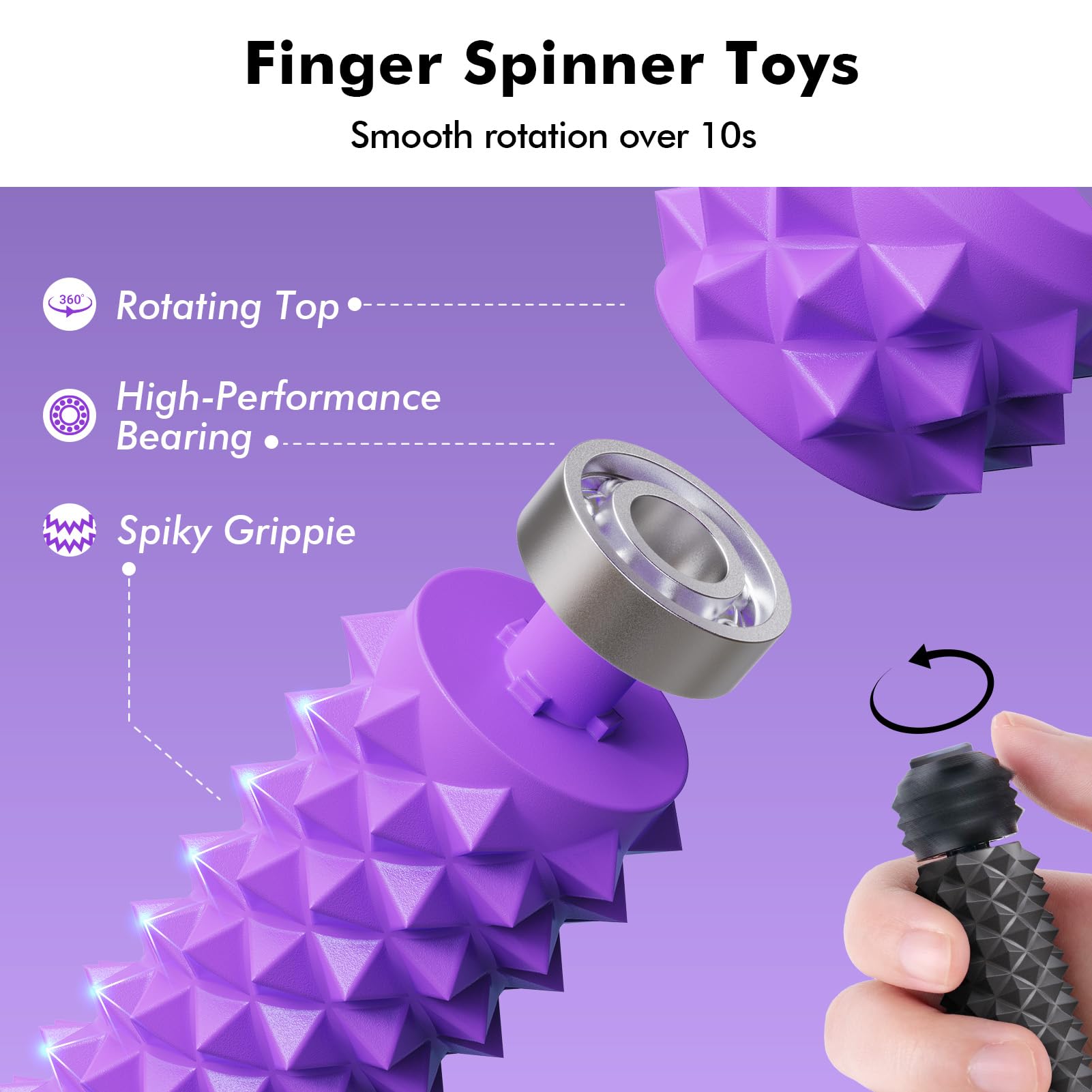 LESONG 3-in-1 fidget design spinner clicker stim