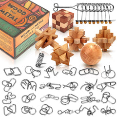 Lesong Brain Teaser iron link puzzle close-up for focus and logic practice