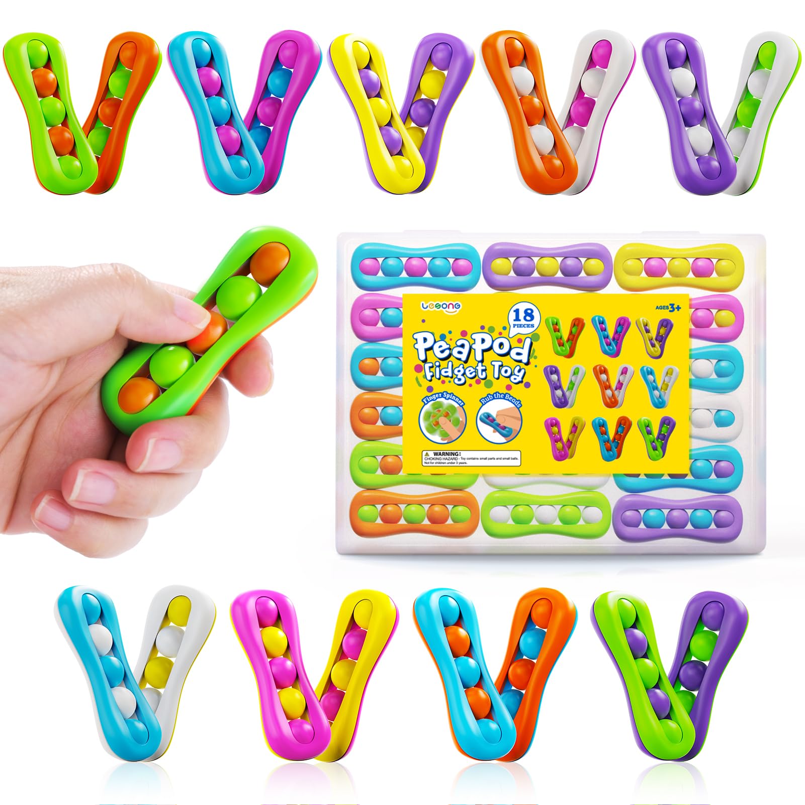 LESONG fidget toy pack with colorful beads for calming tactile relief on the go.