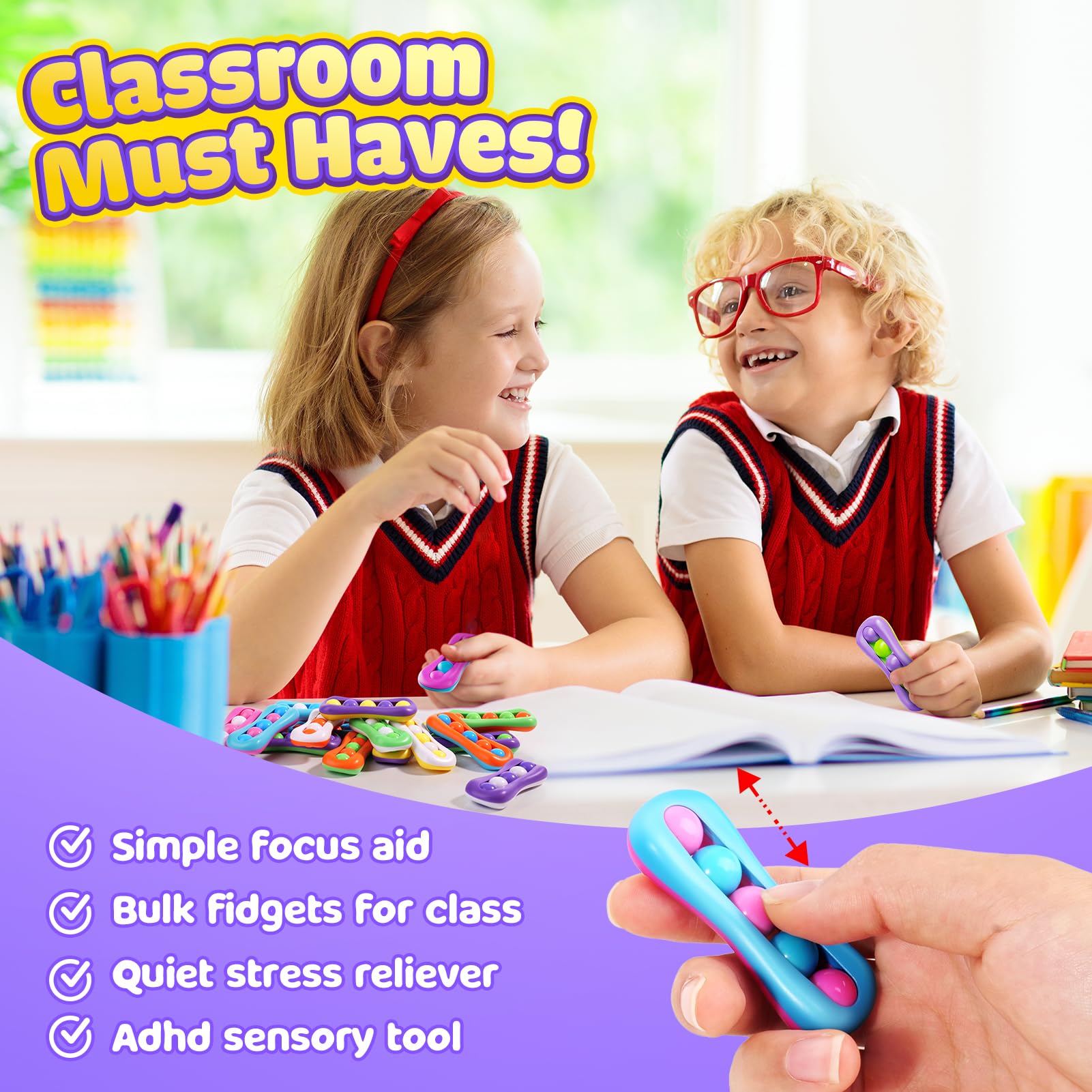 LESONG five-bead linkage fidget offers smooth touch and versatile play.