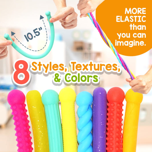 LESONG fidget noodles with eight textures and colors for focused exploration.