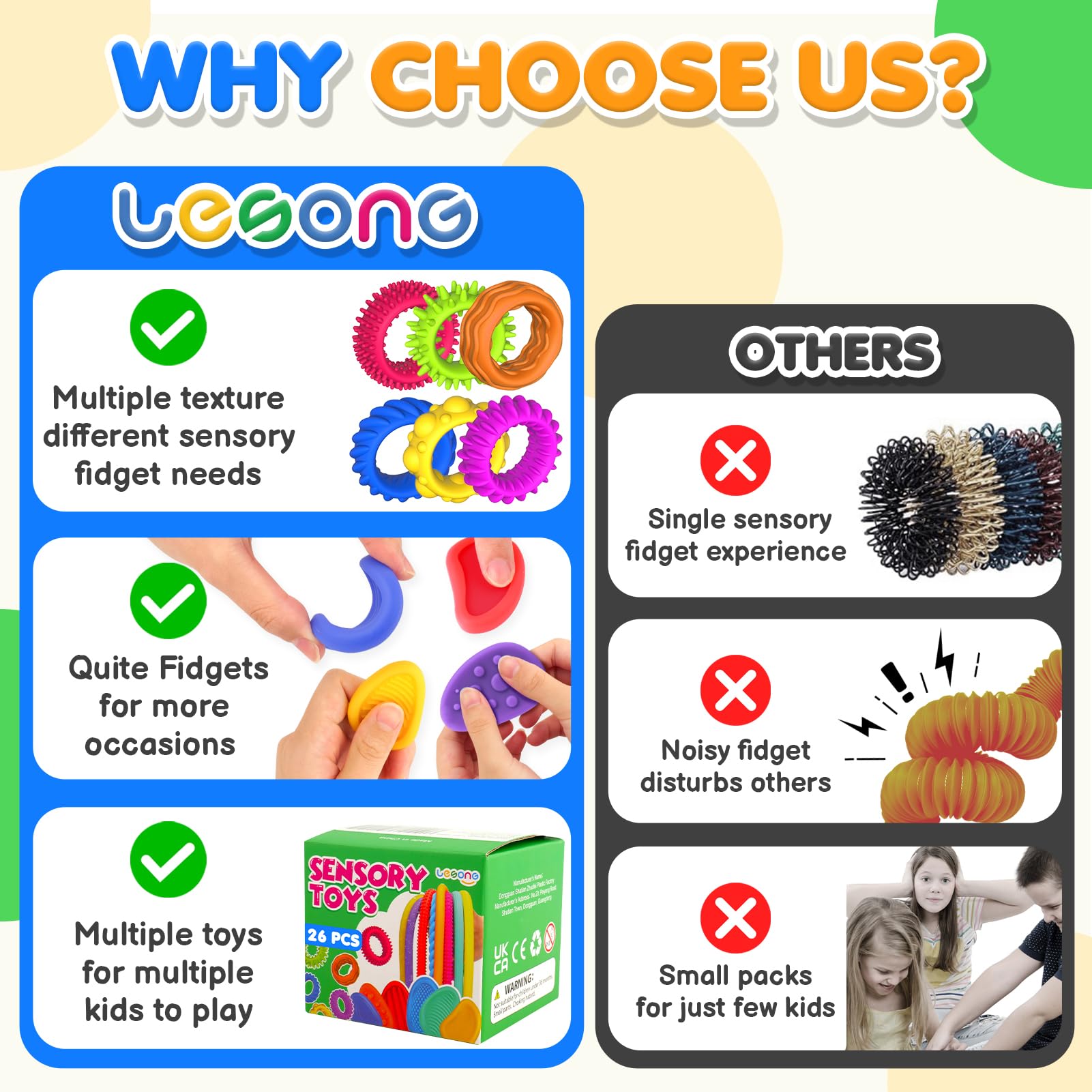 LESONG quiet sensory rings worn on fingers ease nervous habits