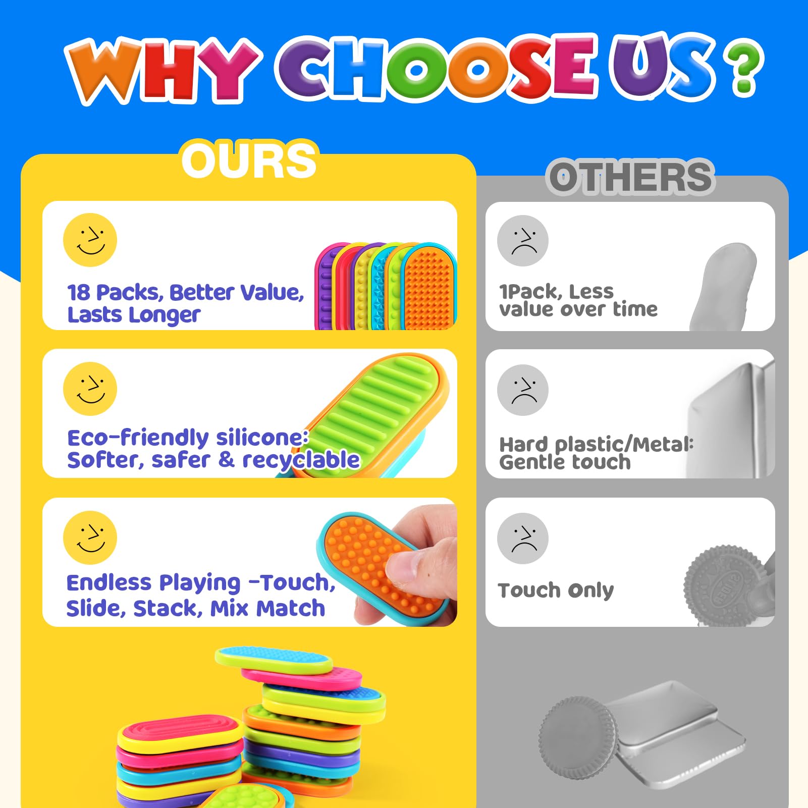 Lesong magnetic slider pack: multi-color set for classroom rewards and quiet engagement.