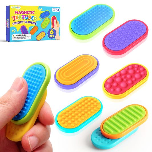 Lesong sensory magnetic sliders in bright colors for tactile engagement