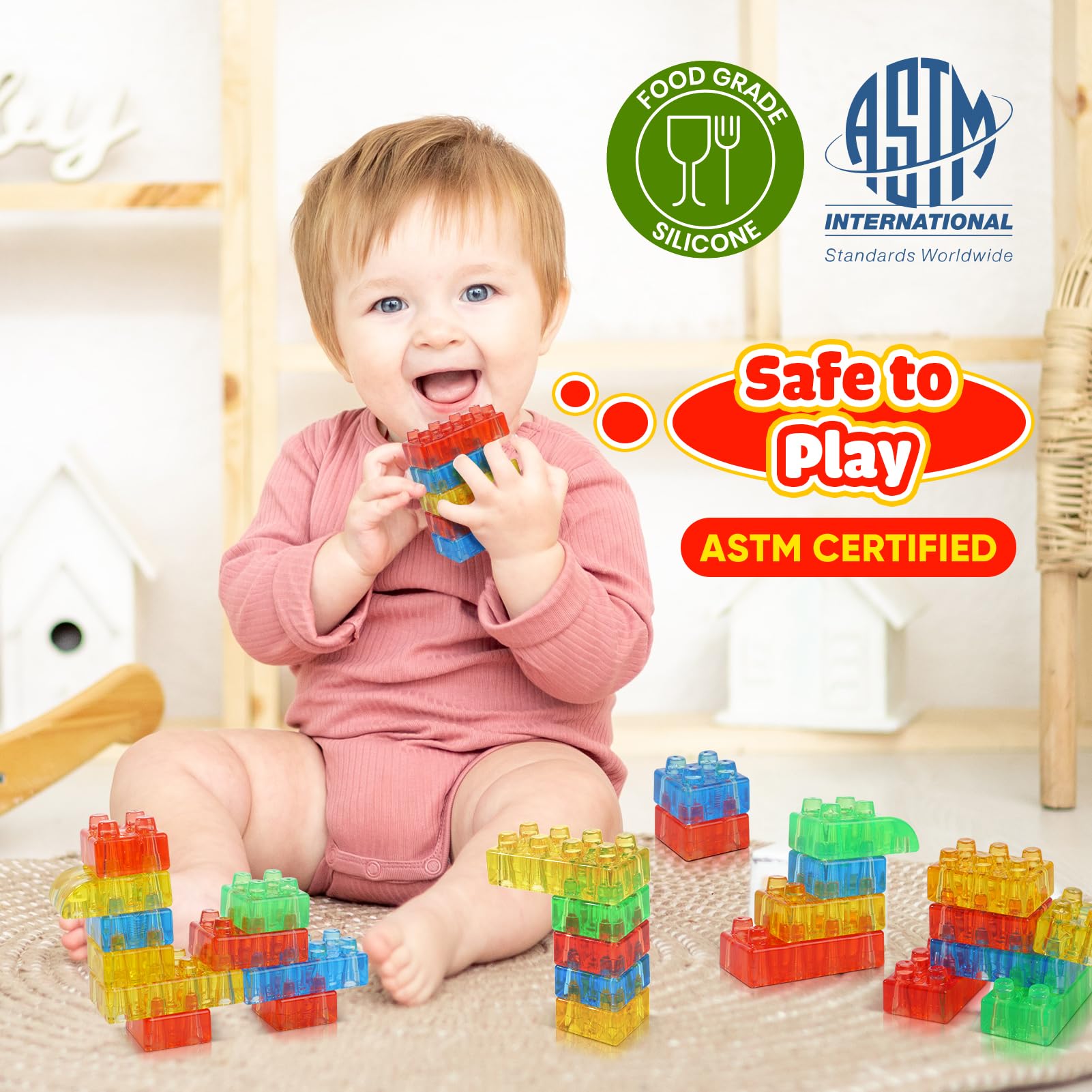 Lesong textured silicone blocks offer tactile exploration and calm, focused play for toddlers.