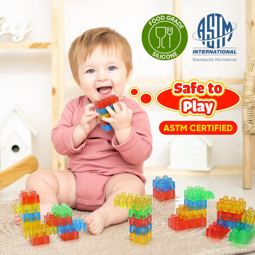 Lesong textured silicone blocks offer tactile exploration and calm, focused play for toddlers.