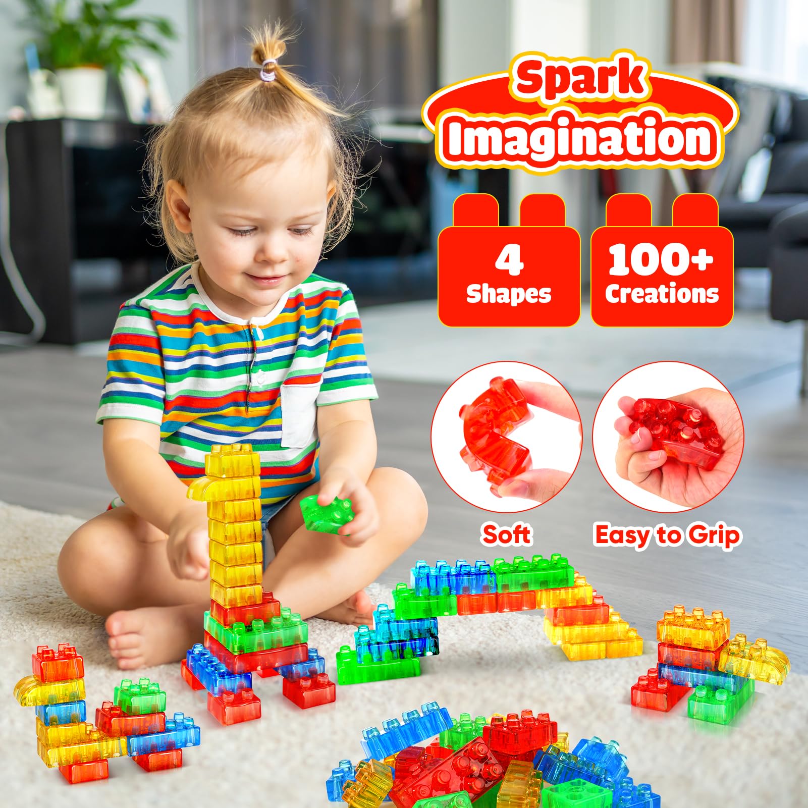 Lesong blocks wipe clean quickly for tidy, mess-free play sessions.