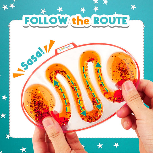 LESONG Sensory Tube goo squish demonstrates satisfying squeeze and stress-relief potential.