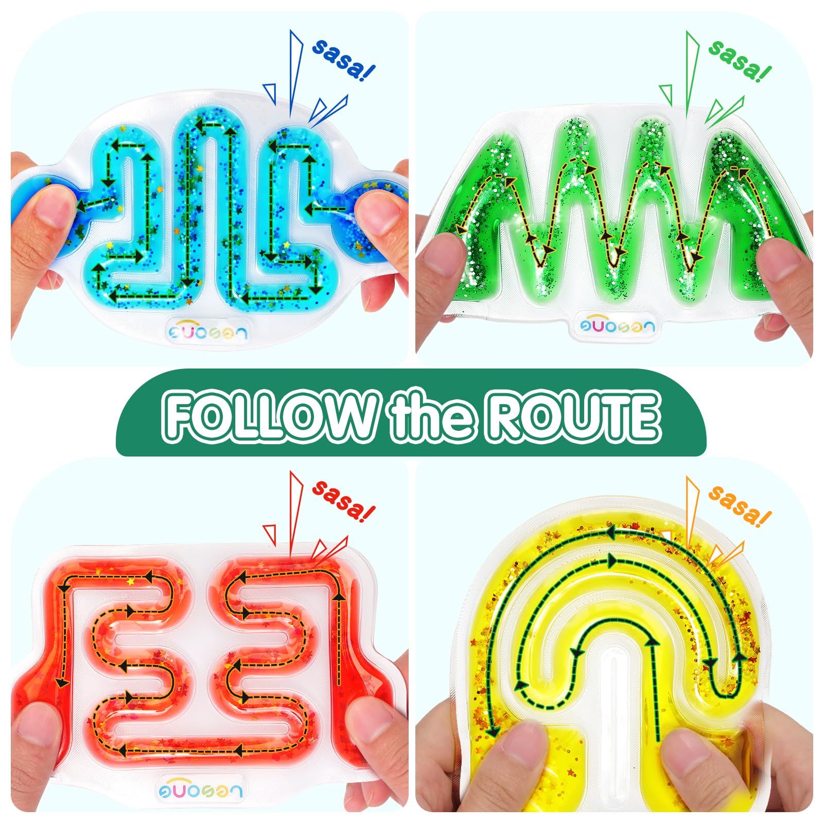 LESONG sensory tube squeeze action delivering satisfying squish and visual flow.
