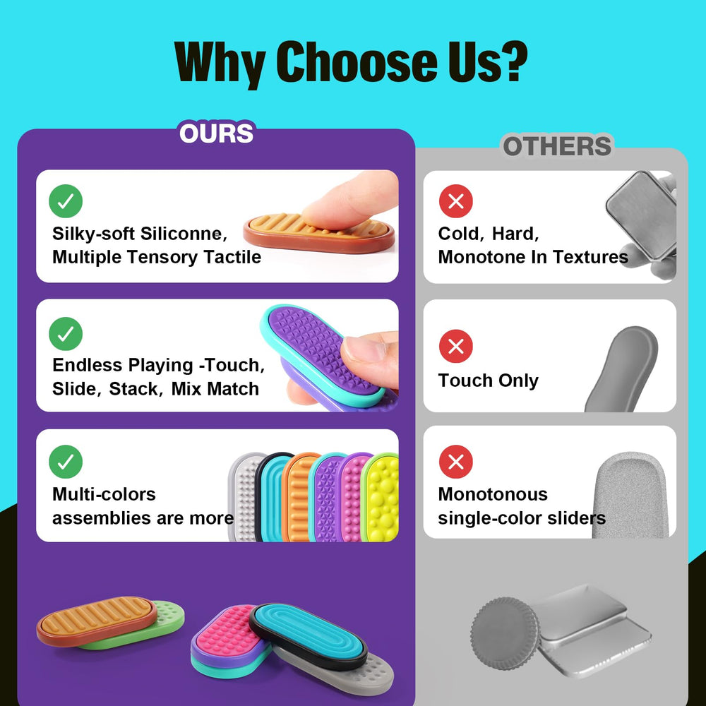 LESONG textured sliders showing varied surfaces for sensory input in class