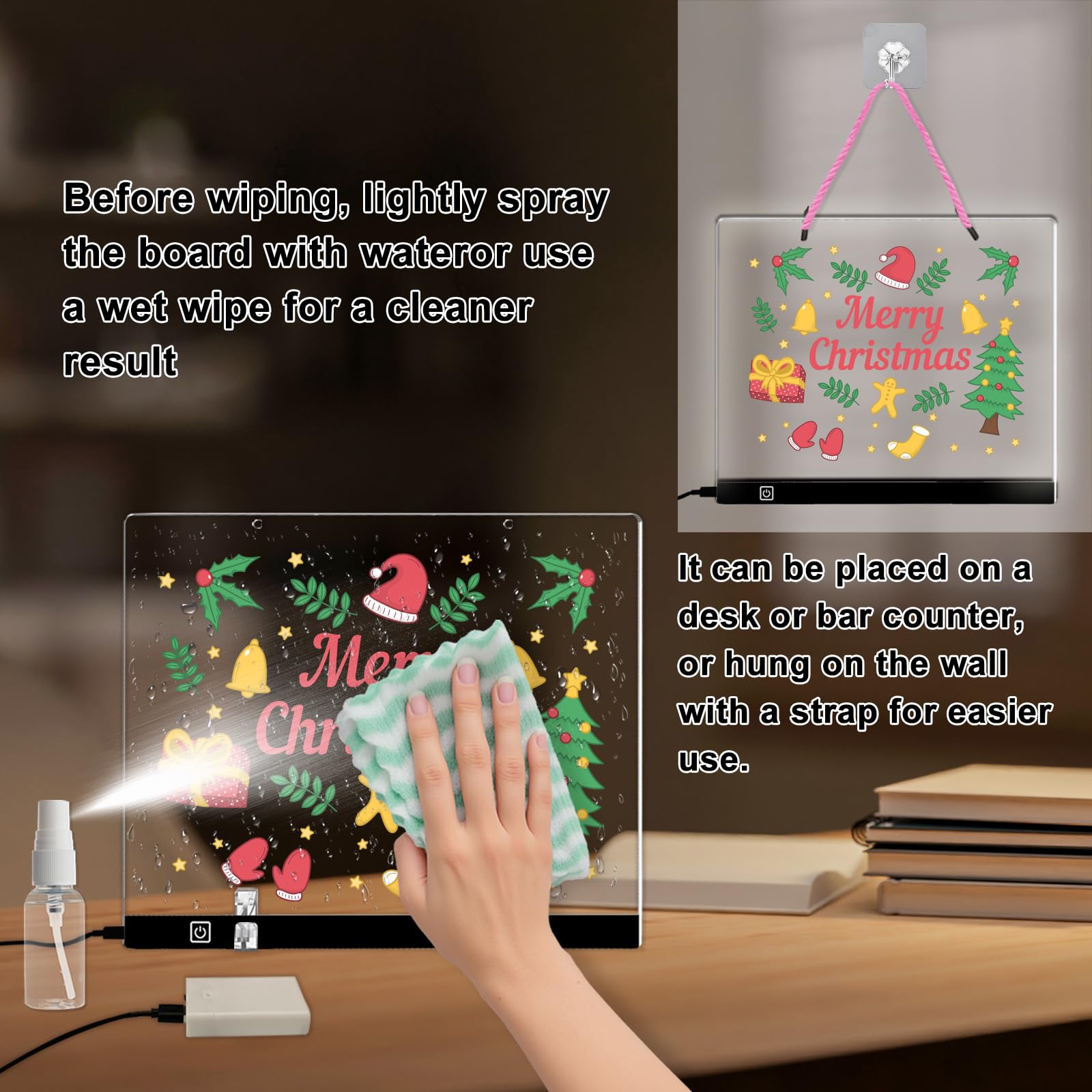 LESOON LED Note Board auto shut-off timer — bedtime glow for kids.