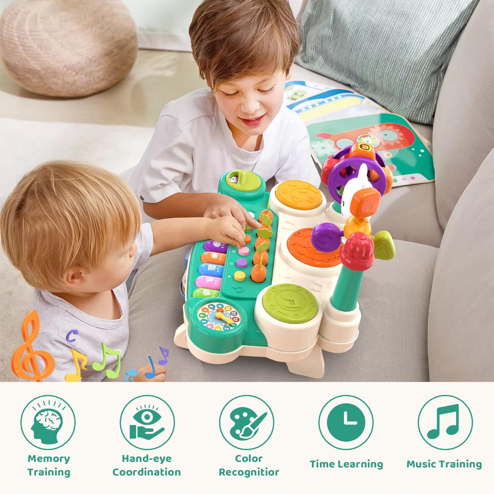 LESSETI safe-durable-plastic construction withstands active baby play.