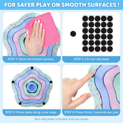 LESSETI compact-nesting-stones store neatly for easy cleanup.