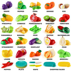 LESUTER TOYS cutting boards with colorful vegetables for pretend kitchen slicing