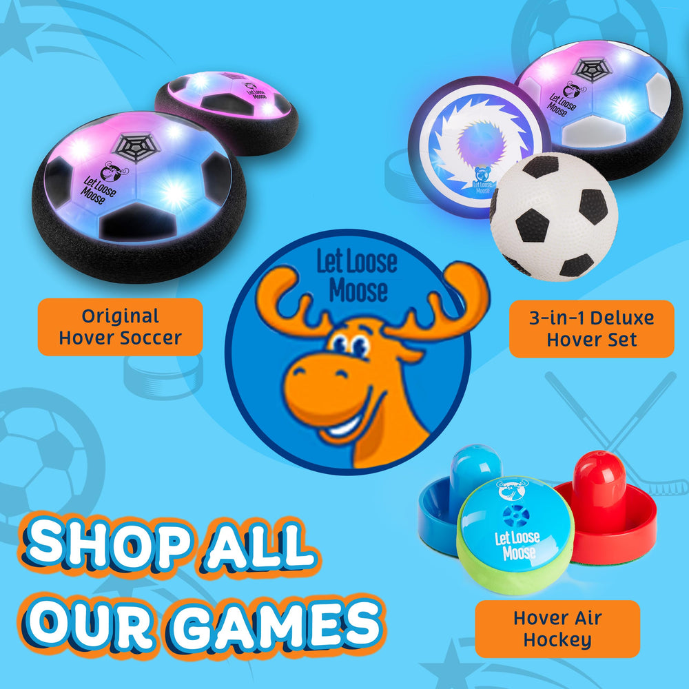 Let Loose Moose hockey hover ball set perfect gift for active kids.