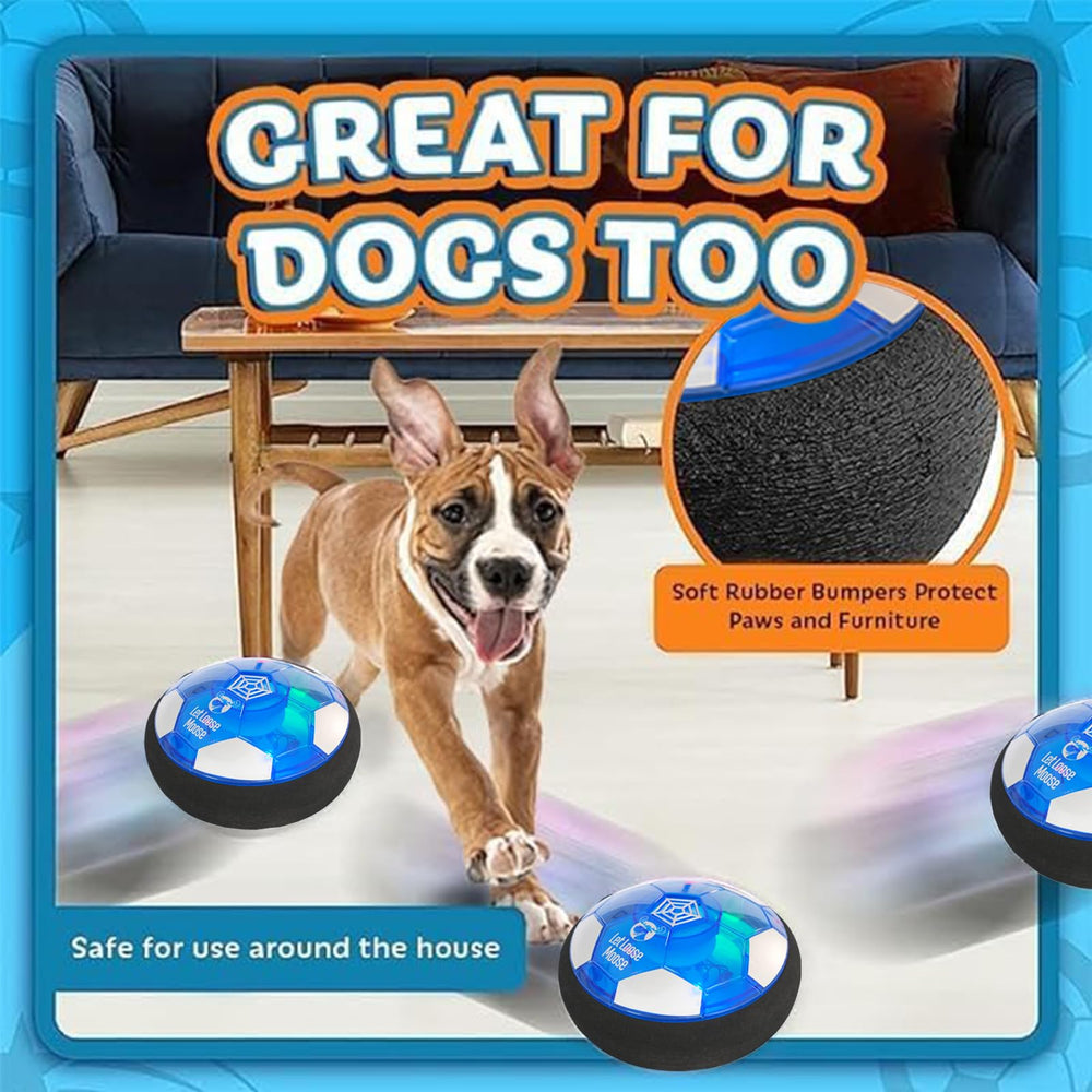 Let Loose Moose hover ball glides smoothly across floors for active kids.