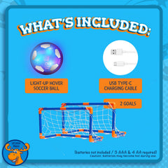 Let Loose Moose hover soccer ball with two goals for quick matches