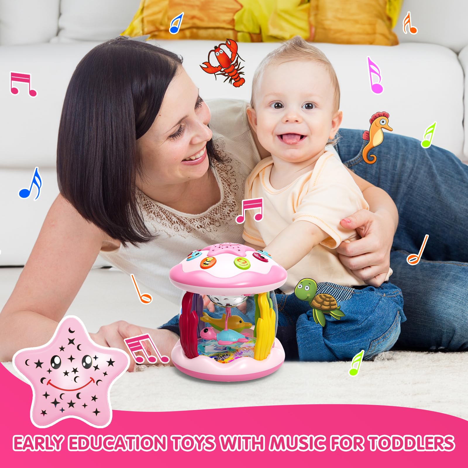 Letapapa Star Night Light Projector creates a calming bedtime scene.
