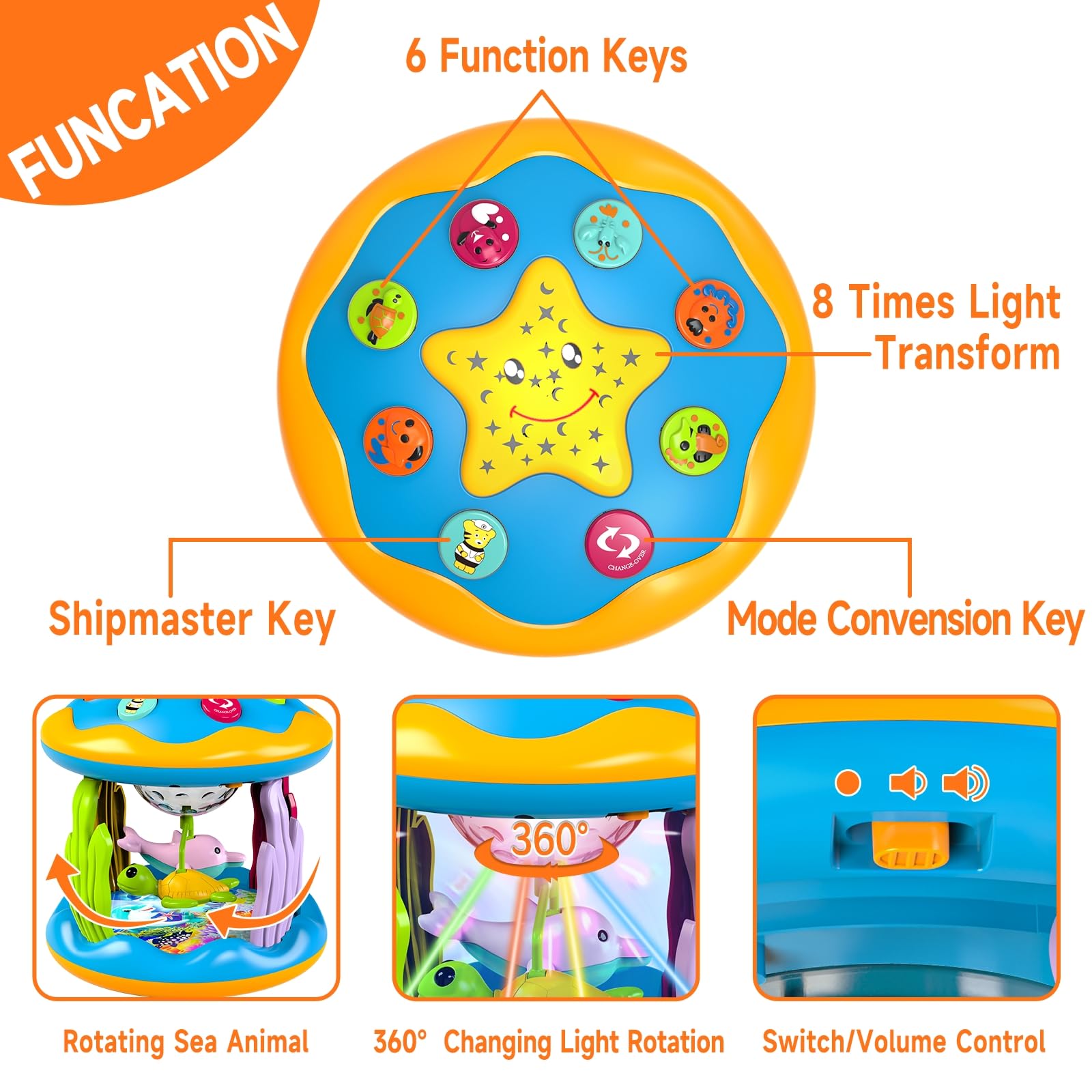 Letapapa sea animals sounds with melodies engage infant senses.