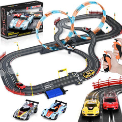 Letapapa slot car track overpass assembly for dramatic two-level racing action.