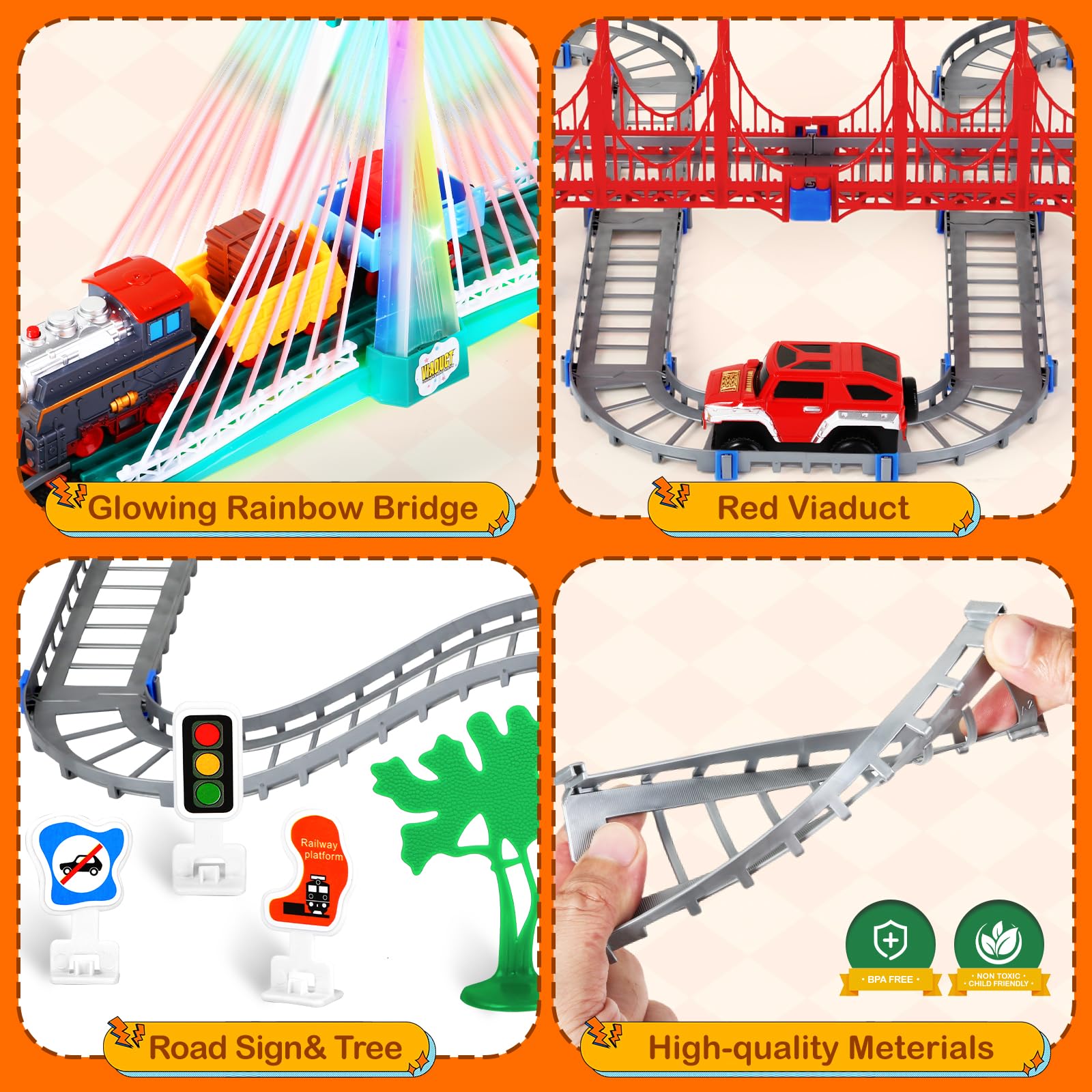 Letapapa train set includes accessories and simple instructions