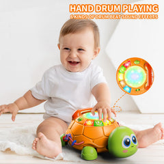 Letapapa turtle toy beads on the sides support finger dexterity during play.