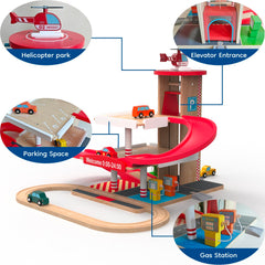Letoiz working lift mechanism brings cars to the top for dramatic play