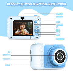 LETONGJH Kids Camera blue safety lanyard supports secure outdoor use.