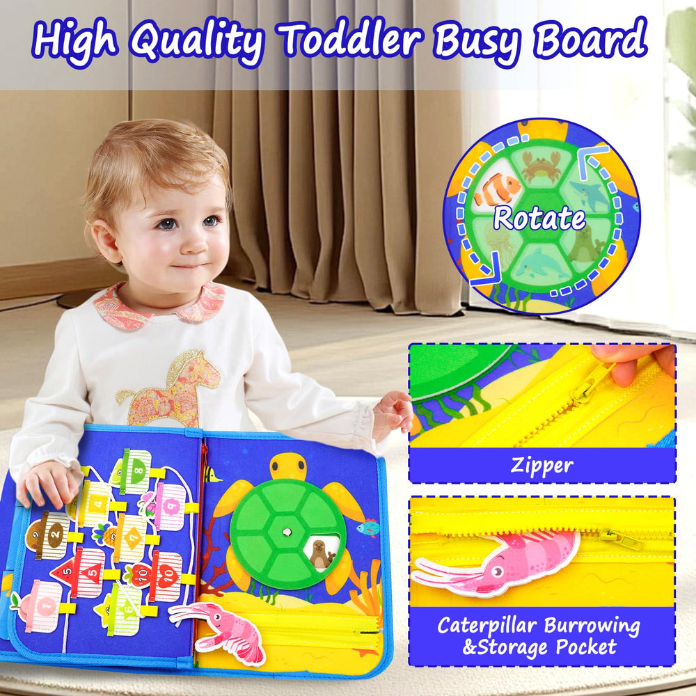Letoya Busy Board compact travel design enables quiet, on-the-go learning
