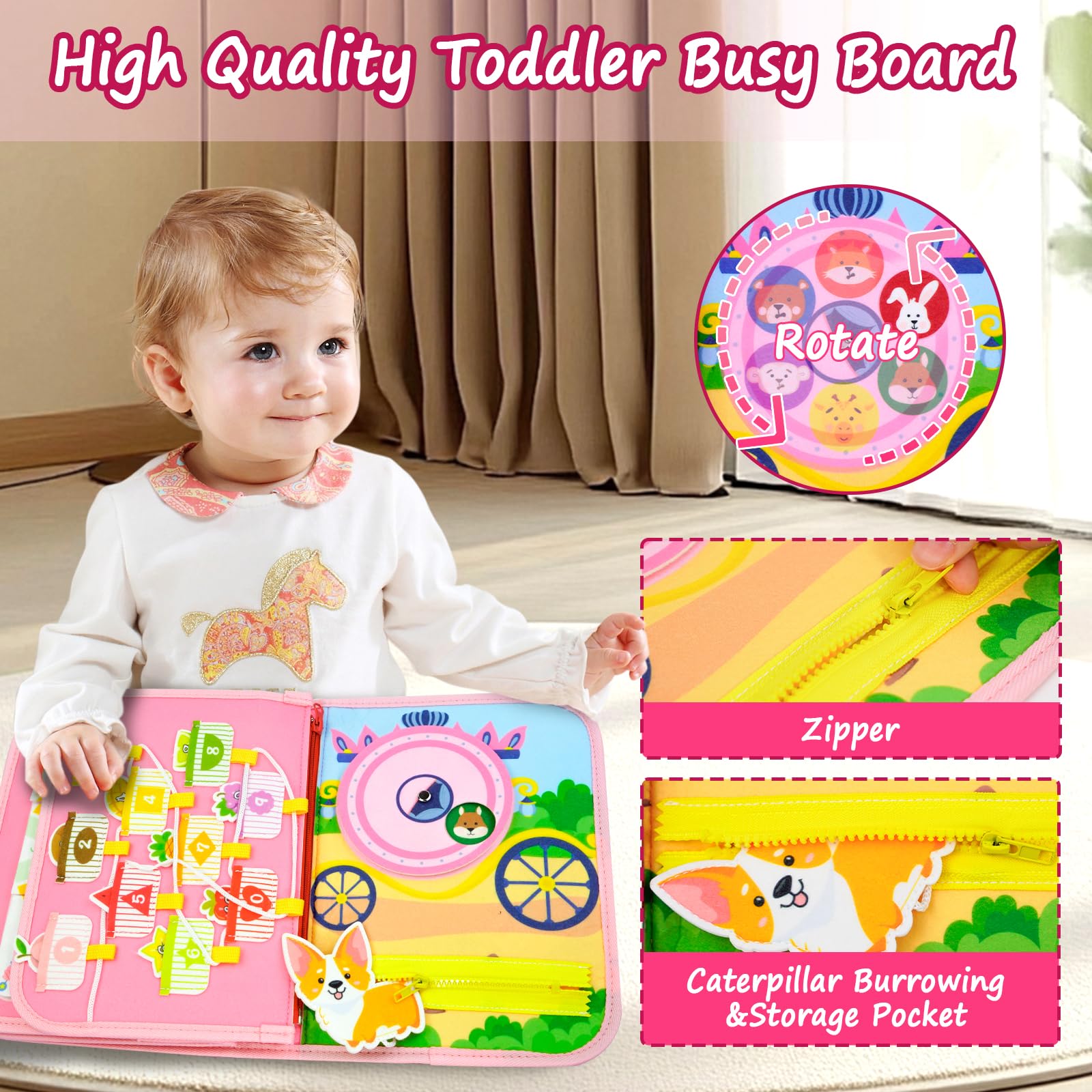Letoya Busy Board vehicles and drawing board spark creativity.