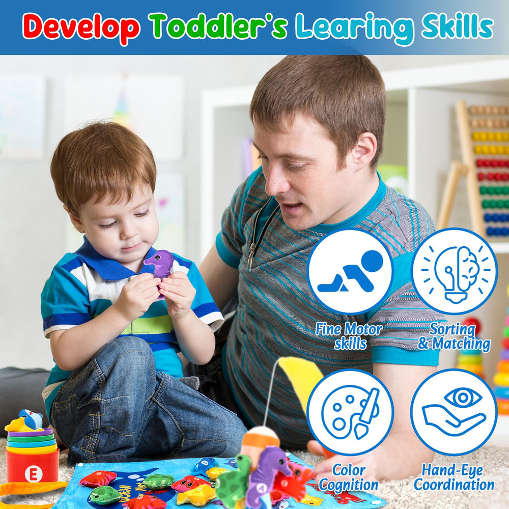 Letoya cloth sea animals for color and number sorting in learning play